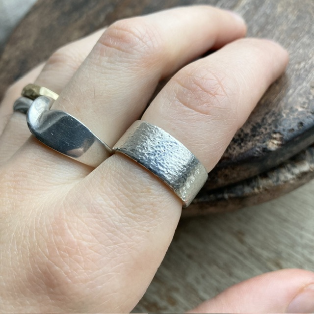 Vintage chunky solid silver ring