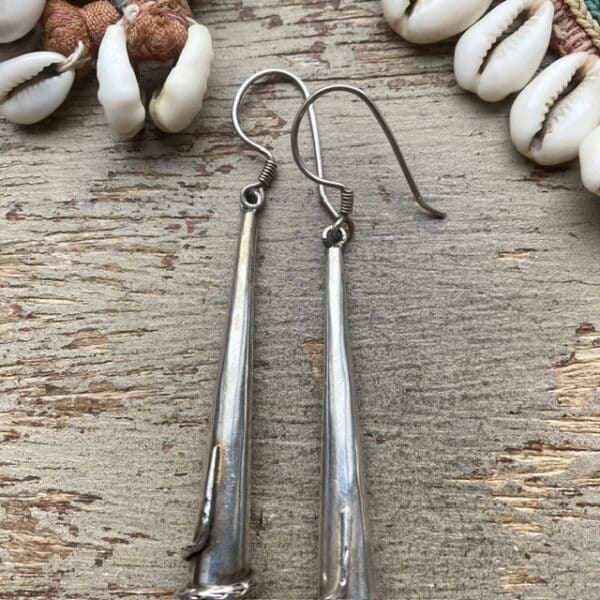 Vintage sterling silver dangly snake earrings