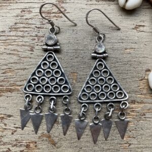 Vintage ornate sterling silver dangly earrings