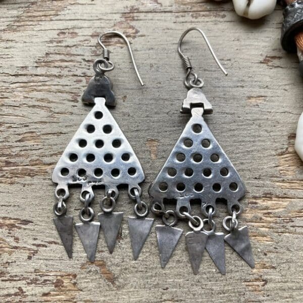 Vintage ornate sterling silver dangly earrings