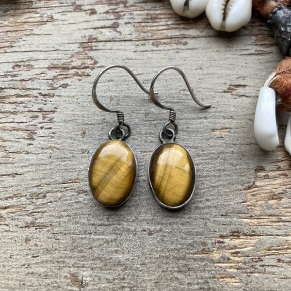 Vintage sterling silver tiger’s eye earrings