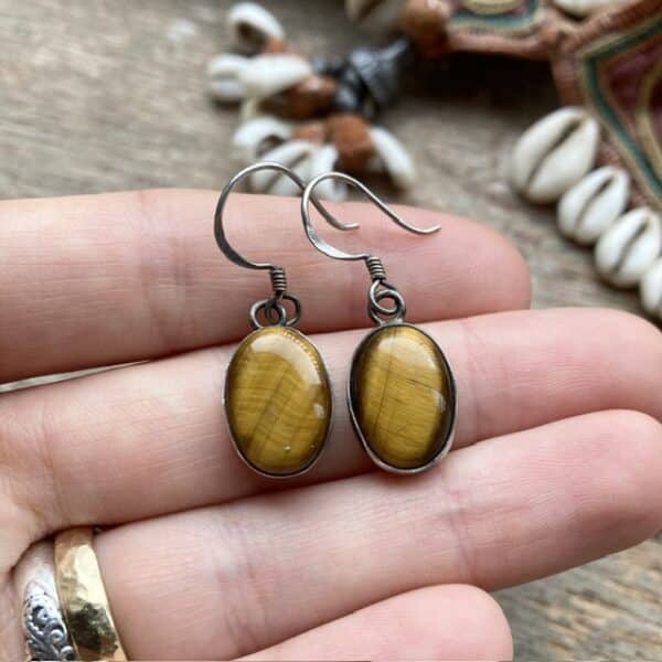 Vintage sterling silver tiger’s eye earrings