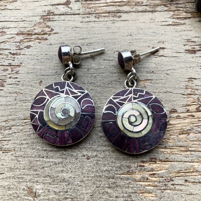 Vintage Peruvian 950 silver earrings