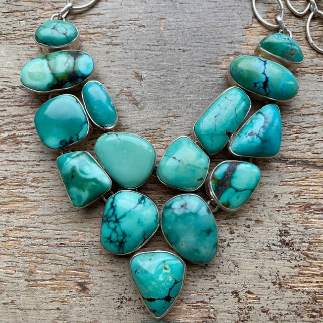 Vintage sterling silver and turquoise necklace