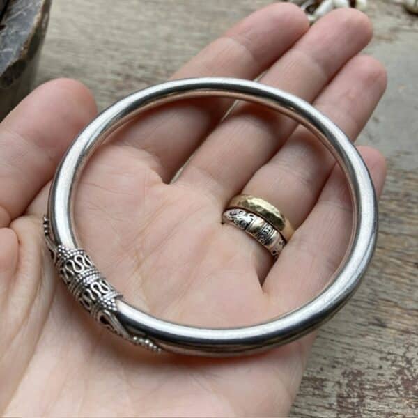 Vintage ornate sterling silver bangle