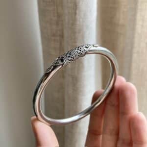 Vintage ornate sterling silver bangle