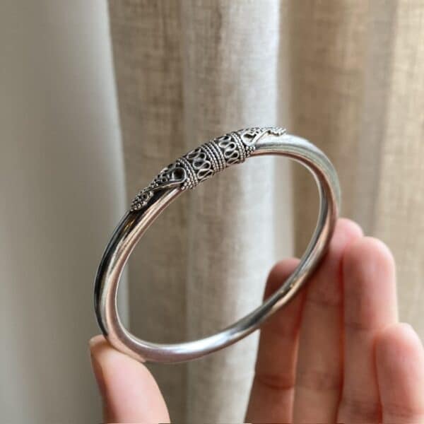 Vintage ornate sterling silver bangle