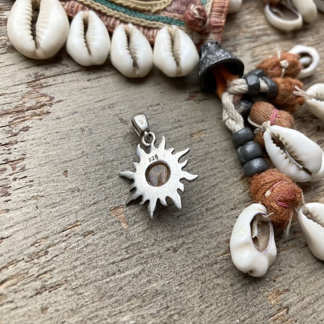 Vintage sterling silver sun pendant