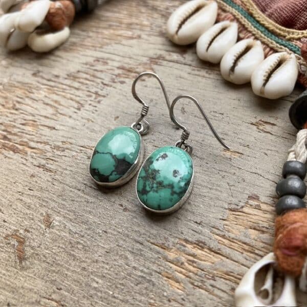 Vintage sterling silver turquoise earrings