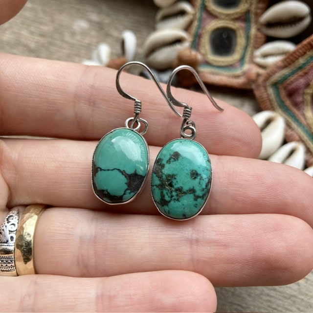 Vintage sterling silver turquoise earrings