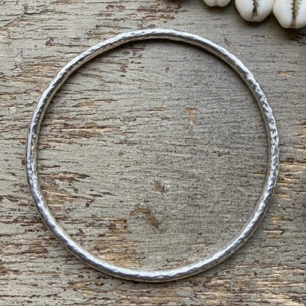 Vintage hammered solid silver bangle