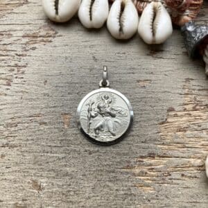 Vintage sterling silver St Christopher pendant