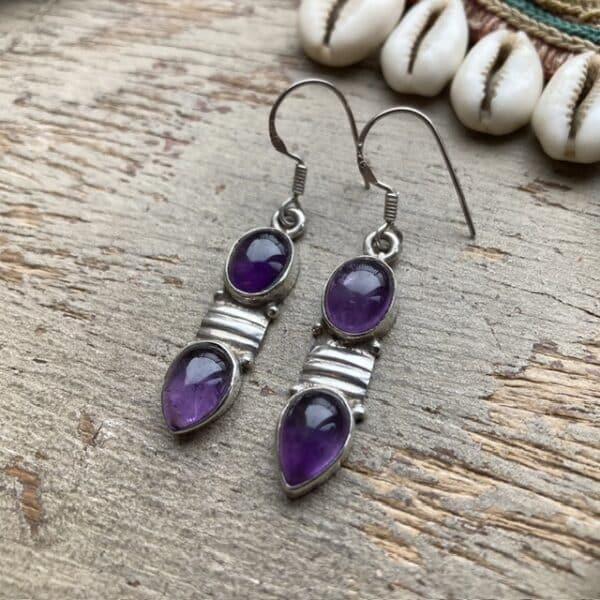 Vintage sterling silver amethyst earrings