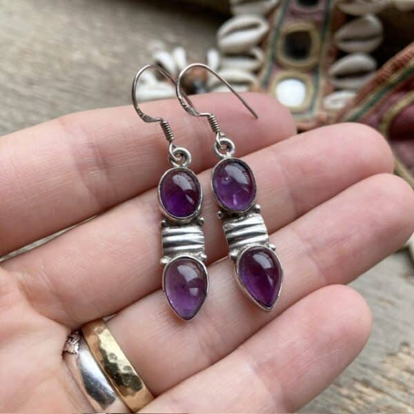 Vintage sterling silver amethyst earrings