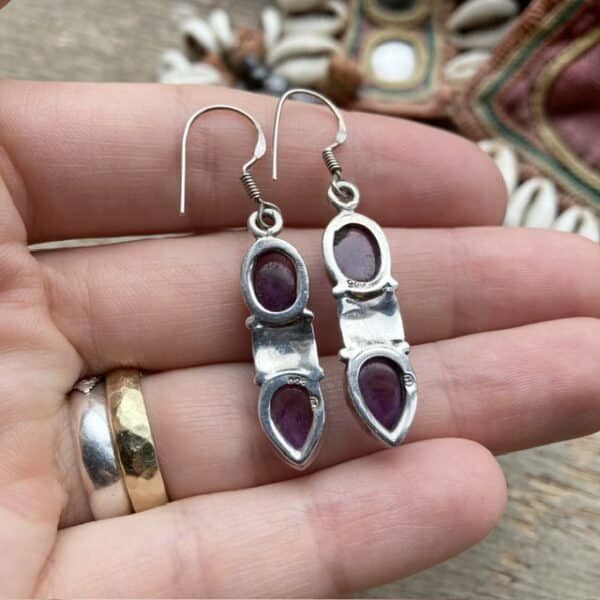 Vintage sterling silver amethyst earrings