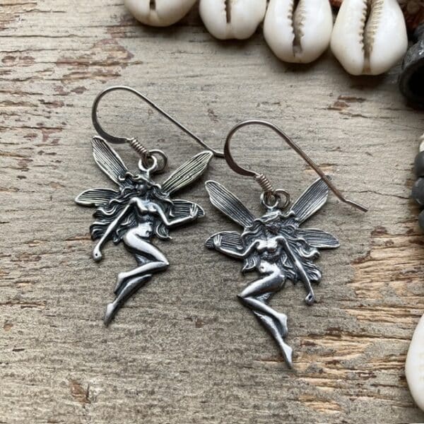 Vintage sterling silver fairy earrings