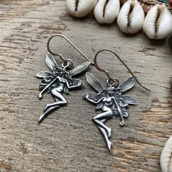 Vintage sterling silver fairy earrings