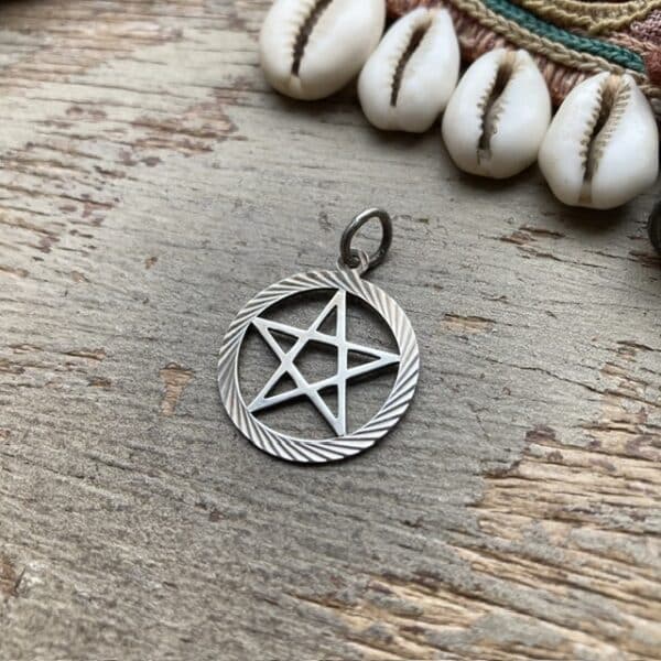 Vintage sterling silver pentacle pendant