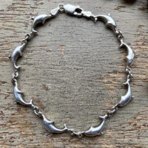 Vintage sterling silver dolphin bracelet