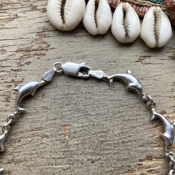 Vintage sterling silver dolphin bracelet