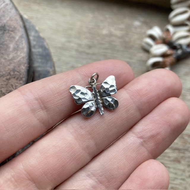 Vintage sterling silver butterfly pendant