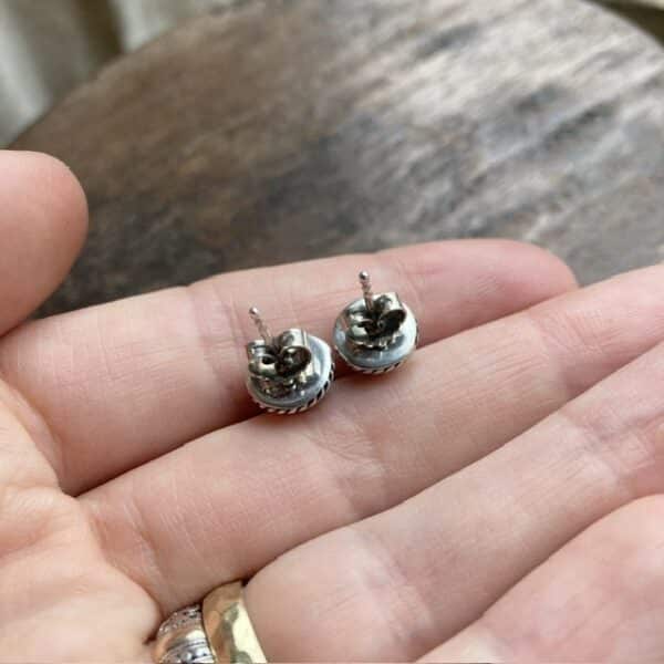 Vintage sterling silver garnet earrings