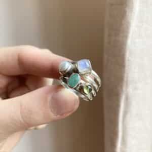 Vintage sterling silver gemstone ring