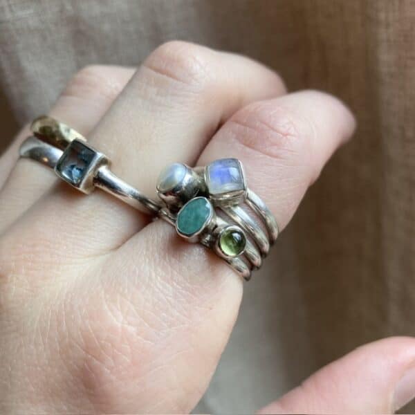 Vintage sterling silver gemstone ring