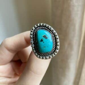 Vintage Navajo sterling silver and turquoise ring