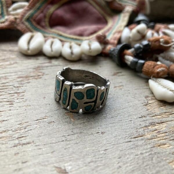 Vintage Mexican abstract sterling silver ring