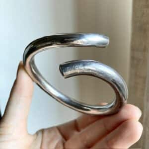 Vintage chunky sterling silver wraparound bangle