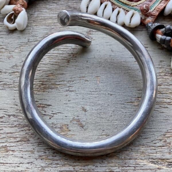 Vintage chunky sterling silver wraparound bangle