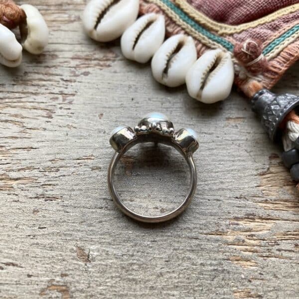 Vintage sterling silver and pearl ring